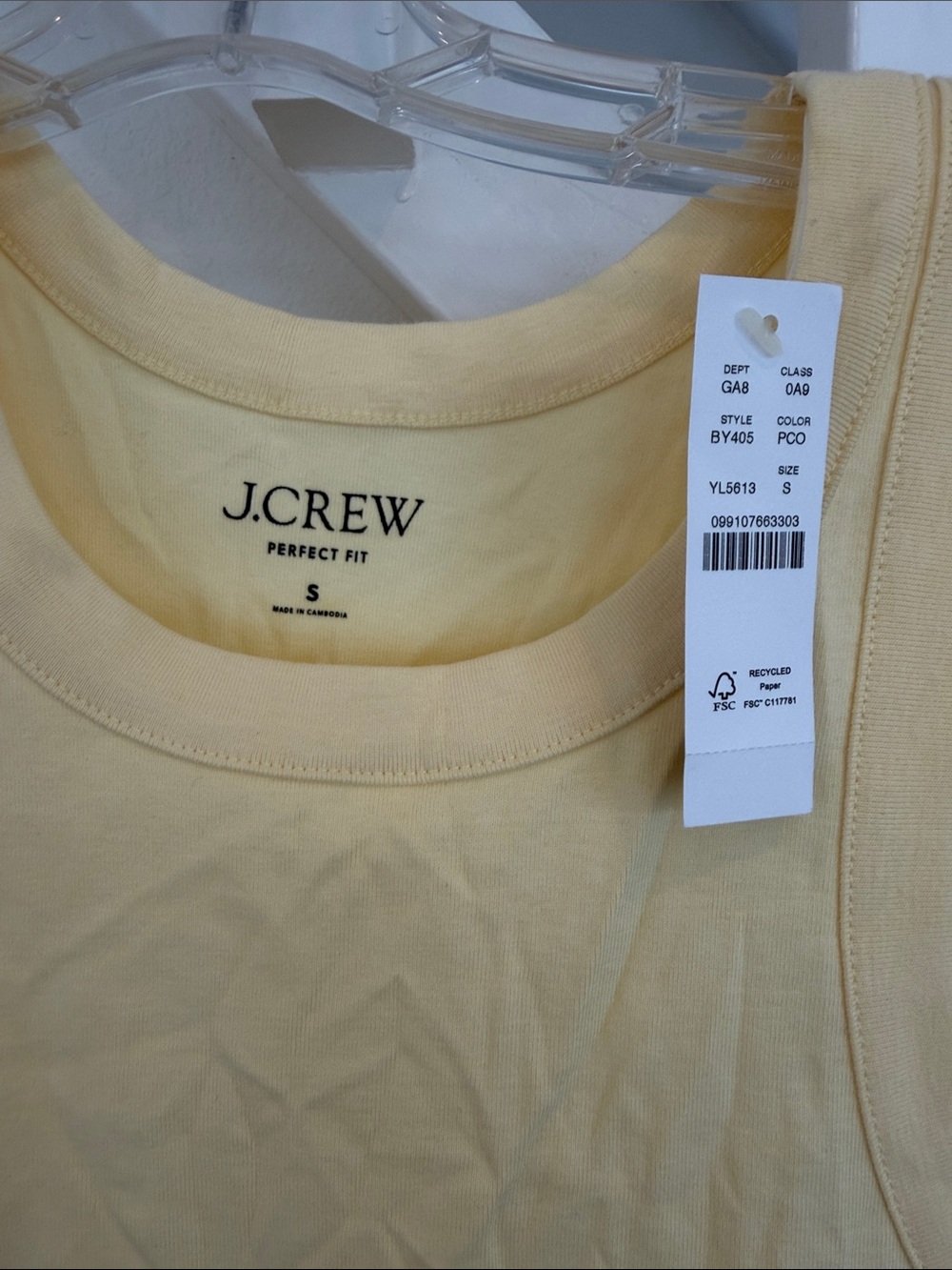 J. Crew Soft Yellow Ribbed Tank - Picture 2 of 2